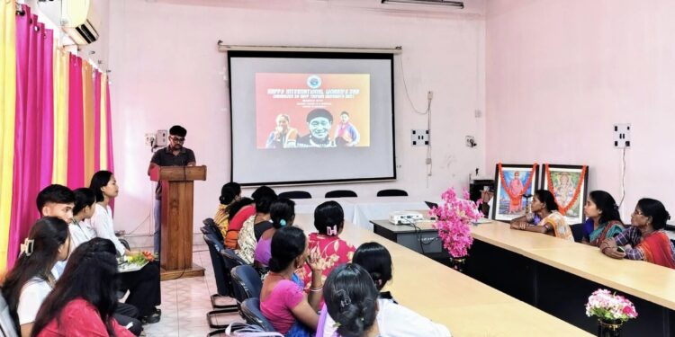 ABVP Tripura University Unit Felicitates Women Janitors and Security Guards on International Women’s Day