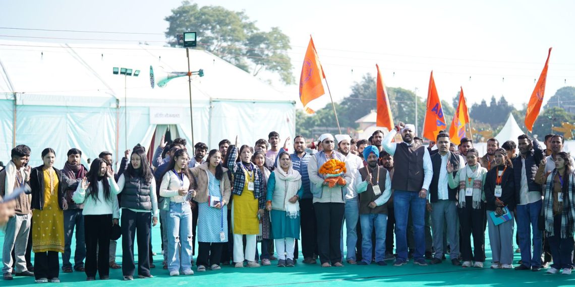 #71stABVPConf : श्री गुरु तेग बहादुर के बलिदान स्थल गुरुद्वारा शीशगंज साहिब से जल-कलश पहुंचा अधिवेशन स्थल,  मुख्य सभागार में किया गया स्थापित