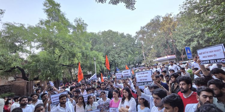 How Long Will Students’ Lives Be Put at Risk? ABVP Launches Protest with “No More Satya Niketan”