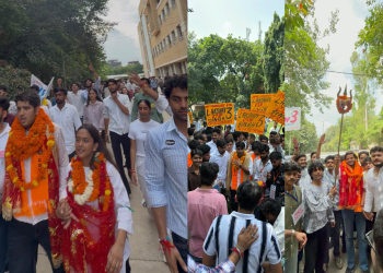 जमीन पर विद्यार्थियों के बीच अभाविप, सोशल मीडिया के सहारे भ्रम फैला रही एनएसयूआई : अभाविप