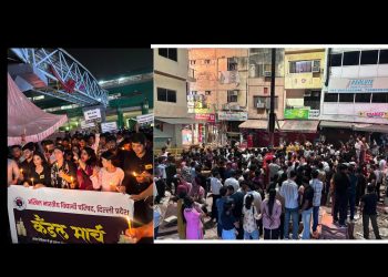 सत्य निकेतन हादसे में जान गंवाने वाले विद्यार्थियों को श्रद्धांजलि, अभाविप ने साउथ कैंपस में निकाला कैंडल मार्च